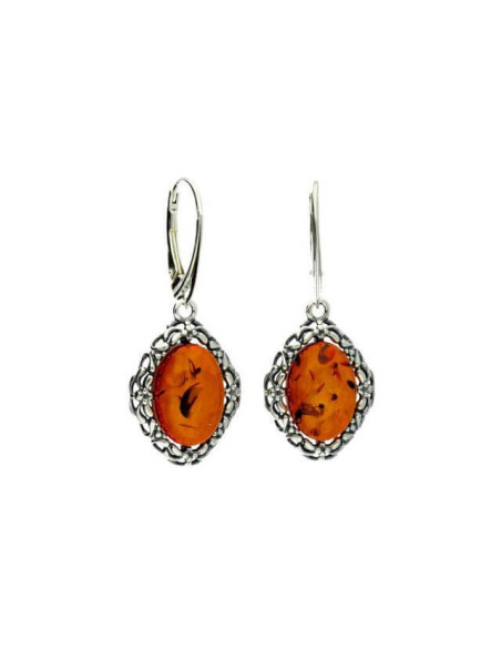 Silver earrings with amber K 1979