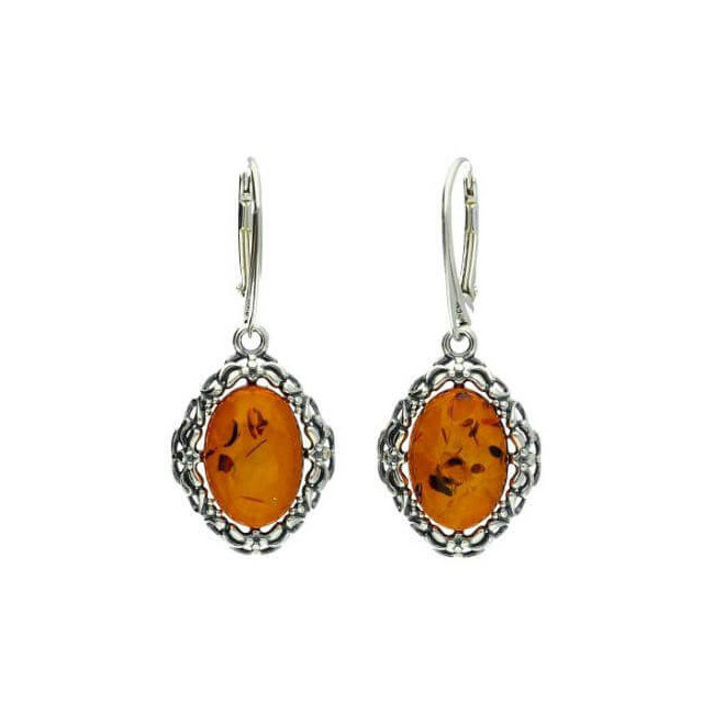 Silver earrings with amber K 1979