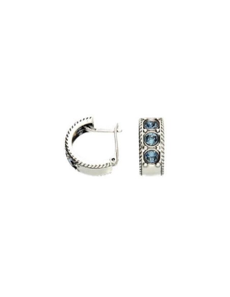 Silver earrings with Swarovski crystals K3 1821 Denim Blue