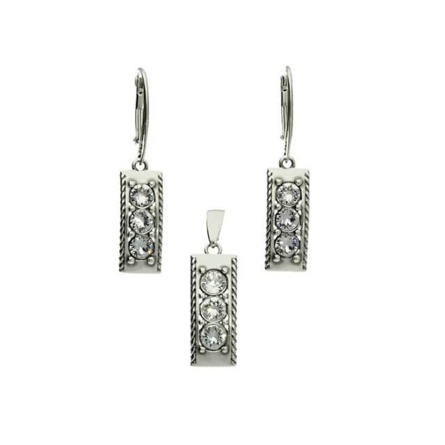 Swarovski K 1821 Silver Crystal Earrings
