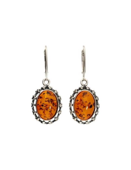 Silver earrings with amber K 2105 amber