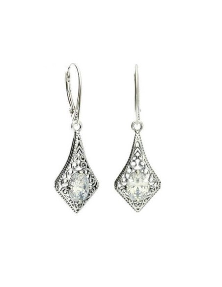 Silver earrings with cubic zirconia K 1995 White