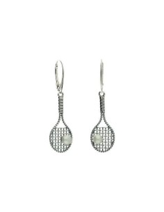 Silver earrings with pearl TENNIS RACKET K 1991