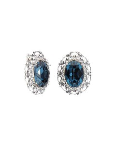 Silver earrings with Swarovski crystal Montana Oval K3 1727