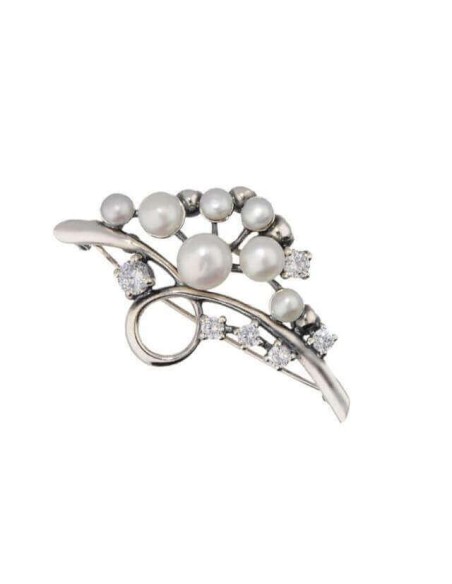 Broszka z perłami i cyrkoniami B 201