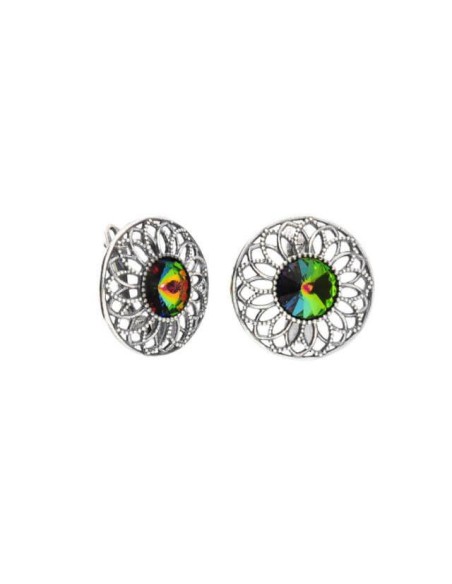 Silver earrings with Swarovski crystals K3 1758 Vitrail medium