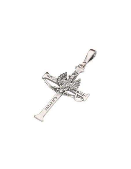 Silver pendant Cross with eagle W 1282