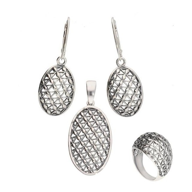 Silver earrings oxidized K 1907