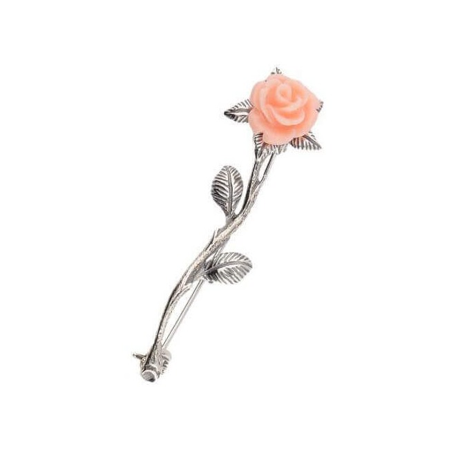 Silver brooch Salmon Rose B 205