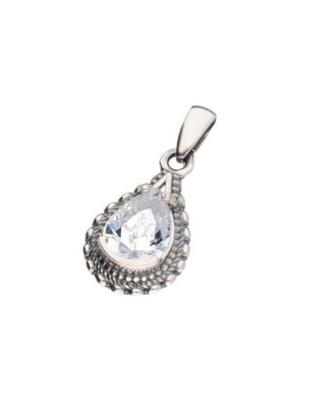 Silver pendant with white zircon W 1973