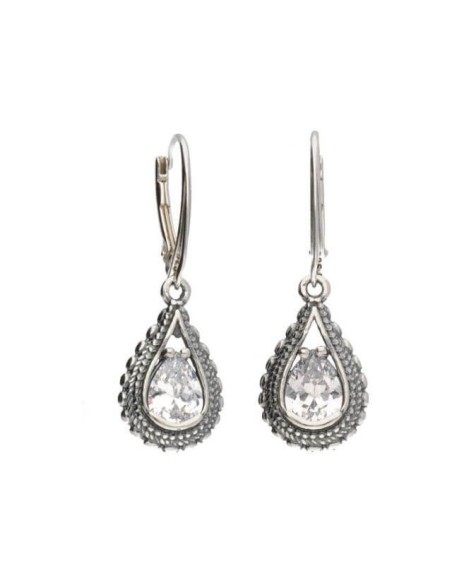Silver earrings with white zircon K 1973 White Silver earrings with white zircon K 1973 White