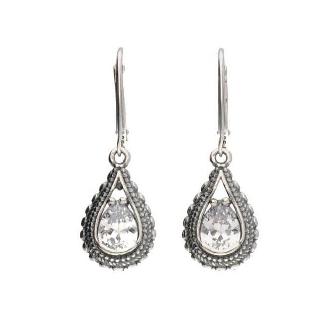 Silver earrings with cubic zirconia K 1973