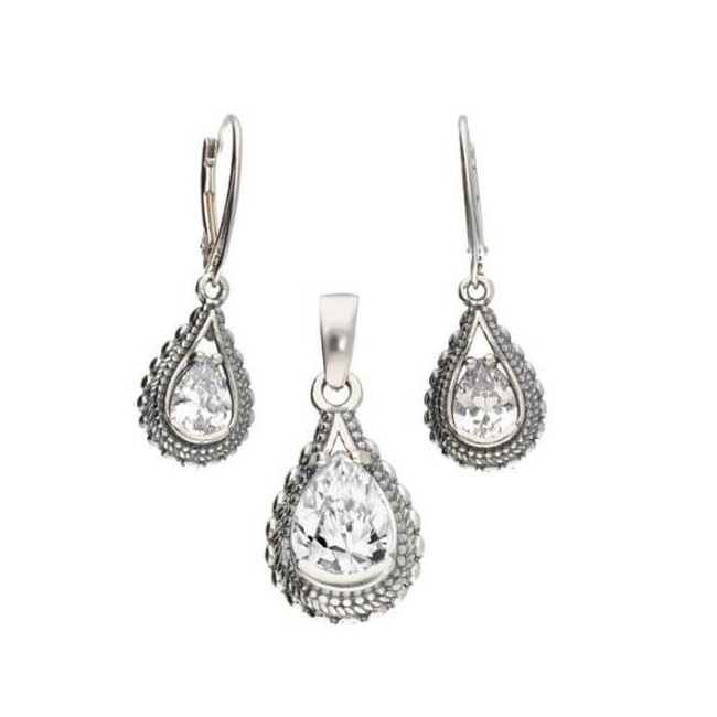 Silver earrings with cubic zirconia K 1973