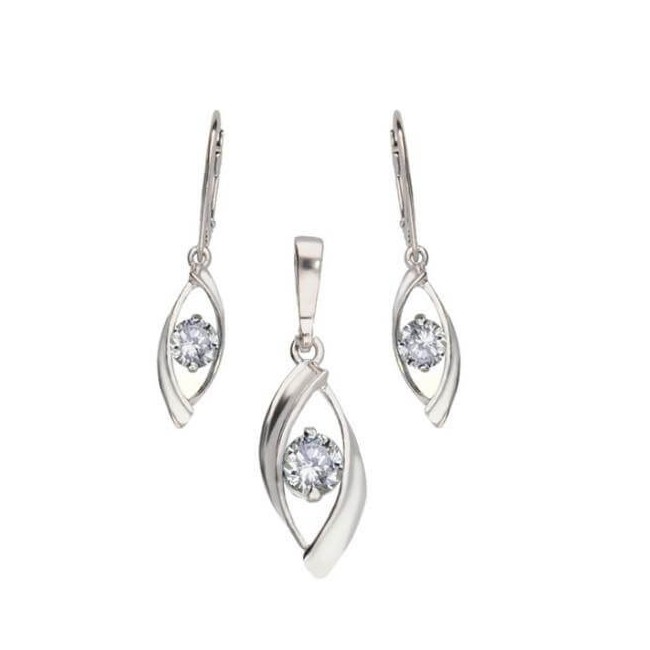 Silver earrings with zircons K 2011