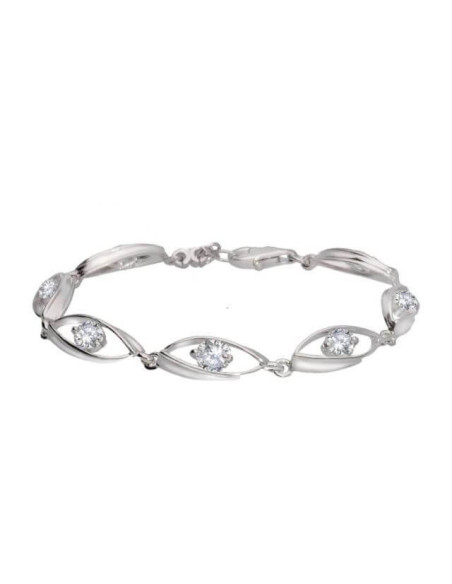 Silver bracelet with zircons L 2011 White