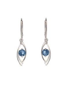 Silver earrings with Swarovski crystal K 2011 Denim Blue