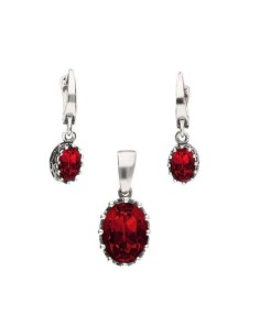 Silver oxidized earrings Crystal K2 2005 2