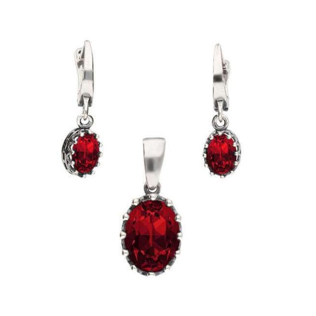 Srebrne oksydowane kolczyki Crystal K2 2005|Polcaratdesign.pl Biżuteria