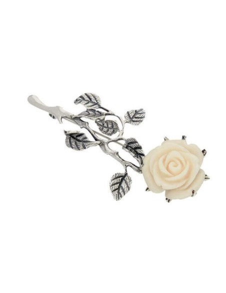 Silver brooch White Rose B 73 Silver brooch White Rose B 73