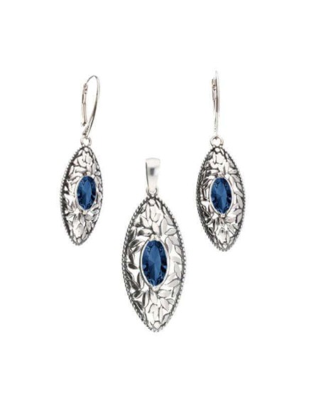 Swarovski K 1937 oxidized silver earrings with crystals Swarovski K 1937 oxidized silver earrings with crystals