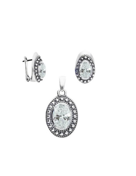 Silver earrings zirconia K3 1990