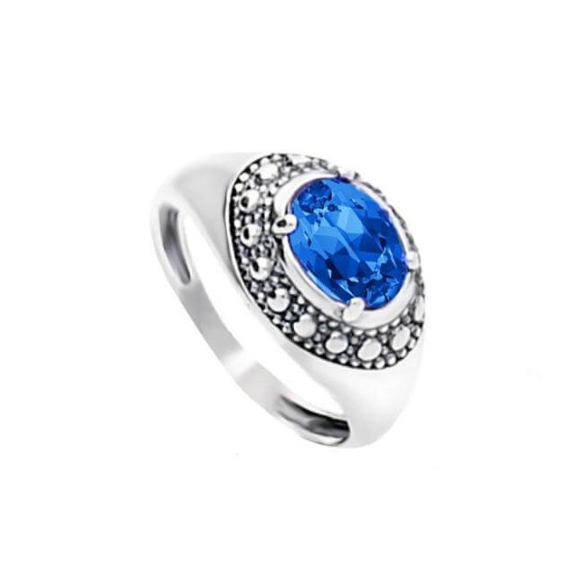 Srebrny pierścionek Swarovski PK 1990 Sapphire
