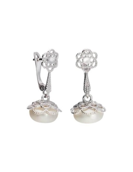 Silver earrings with pearl K 1842 Silver earrings with pearl K 1842