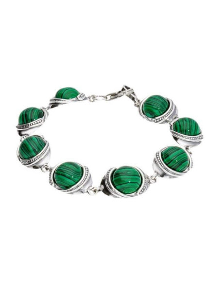 Malachite bracelet oxidized silver L 1805 malachite