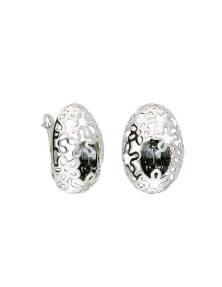 Silver rhodium-plated Swarovski earrings K3 2020 SIlver Night