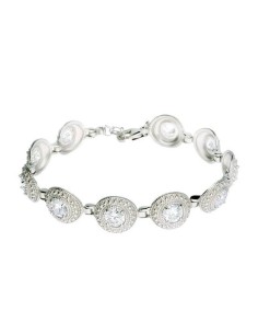 Silver rhodium-plated bracelet with cubic zirconia L 1889