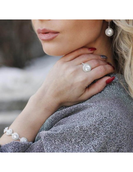 Rhodium-plated silver earrings with cubic zirconia K3 1889