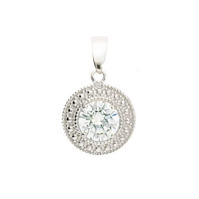 Silver pendant cubic zirconia W 1889 rhodium plated