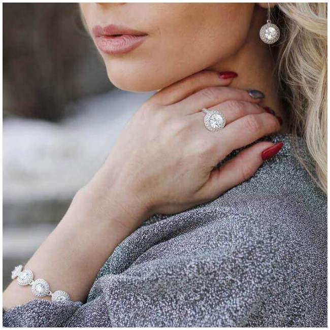 Silver pendant cubic zirconia W 1889 rhodium plated