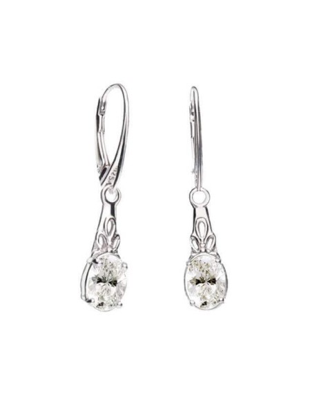 Silver Plated White Zirconia Earrings K 2029