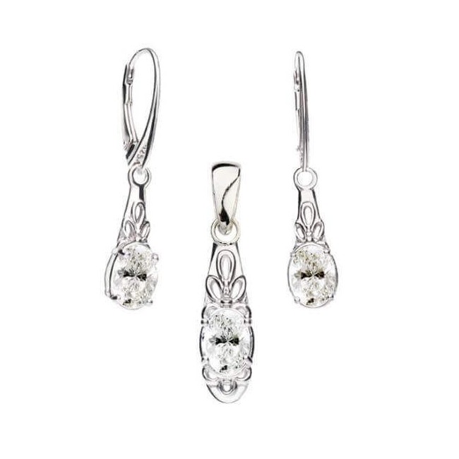 Silver Plated Zirconia Earrings K 2029