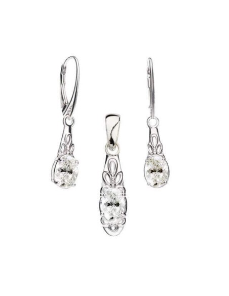 Silver Plated Zirconia Earrings K 2029