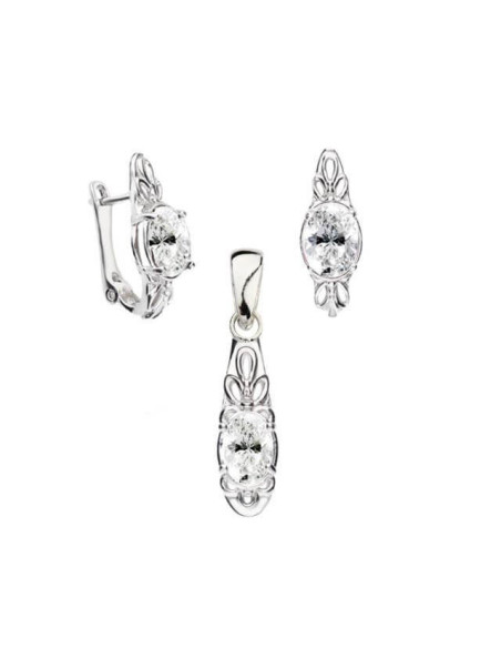 Srebrny rodowany wisiorek z cyrkonią W 2029|Polcaratdesign.pl Biżuteria