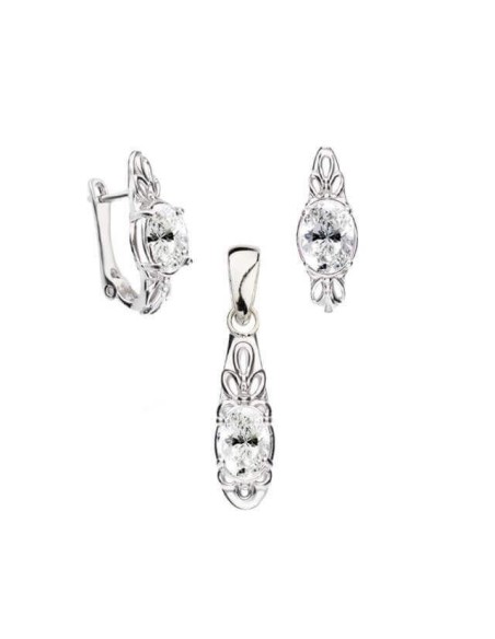 Silver rhodium-plated ring with cubic zirconia PK 2029