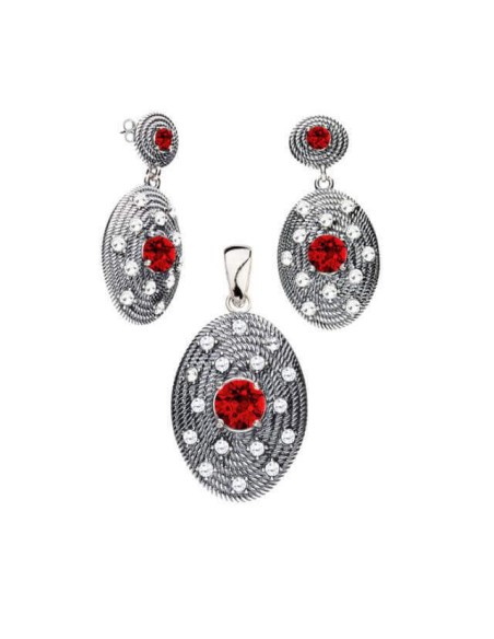 Srebrne oksydowane kolczyki z kryształami Swarovski K2 1996|Polcaratdesign.pl Biżuteria