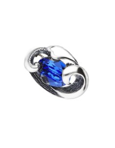 Silver brooch with Swarovski crystals WB 207 Sapphire