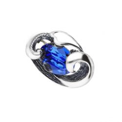Srebrna broszka z kryształami Swarovski WB 207 Sapphire