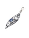 Silver Oxidized Pendant with Swarovski Crystals W 1966 Denim Blue