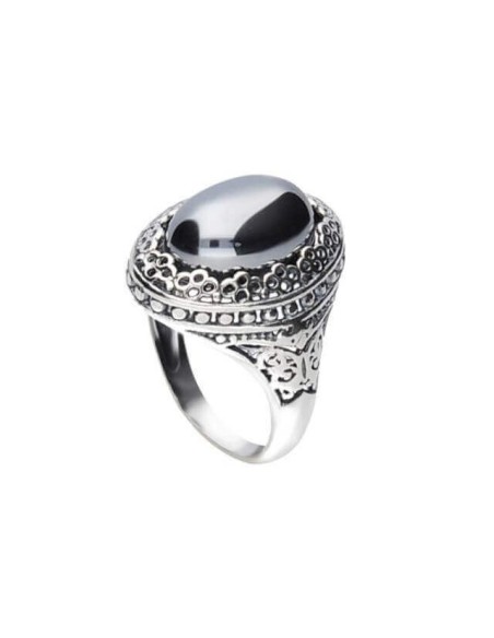 Srebrny oksydowany pierścionek z krzemem PK 2023 krzem|Polcaratdesign.pl Biżuteria