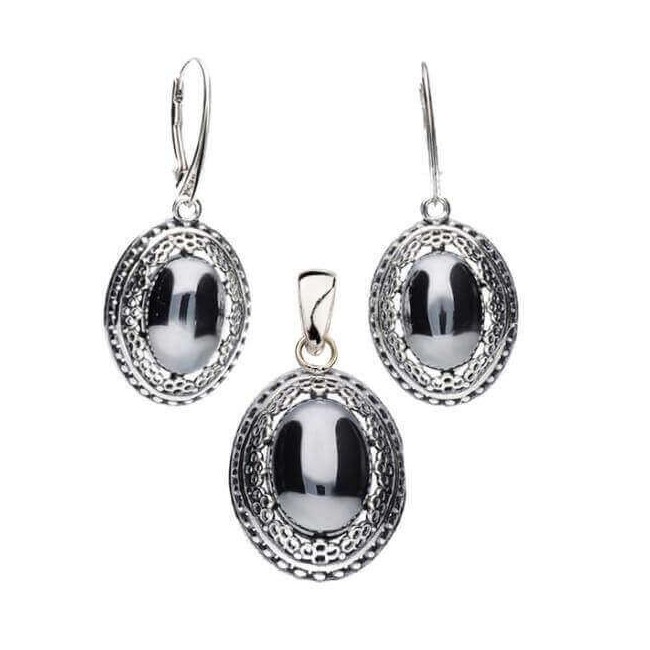 Silver oxidized earrings with silicon K 2023 silicon