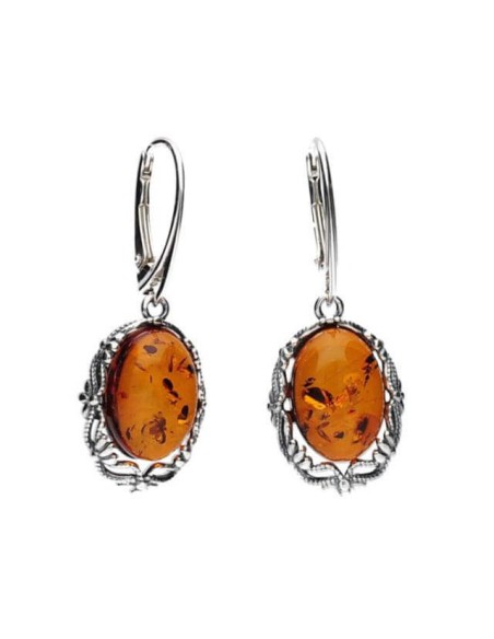Silver set with cognac amber KPL 1978 amber