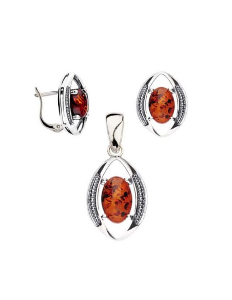 Silver pendant with cognac amber W 2031 amber Silver pendant with cognac amber W 2031 amber
