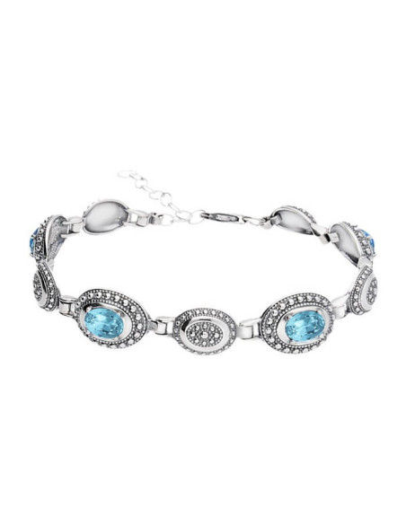 Srebrna bransoletka z kryształami Swarovskiego L 1990|Polcaratdesign.pl Biżuteria