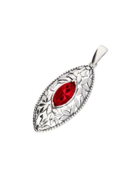 Oxidized silver pendant Swarovski Crystal W 1937