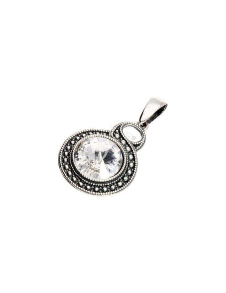 silver pendant with swarovski crystal