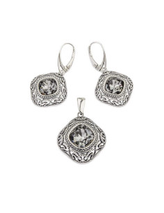 Swarovski K 1814 oxidized silver earrings 2